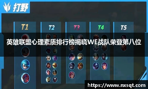 英雄联盟心理素质排行榜揭晓WE战队荣登第八位